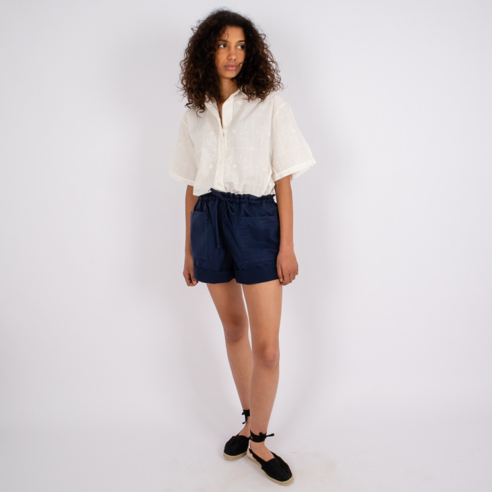 Short Large Taille Elastiquée Douala Navy Hod Paris