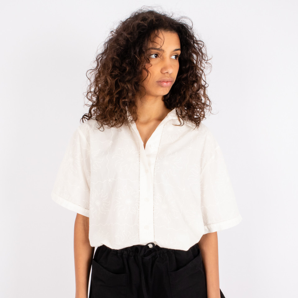 Chemise Manches Courtes Petit Col Leon White sunset Hod Paris