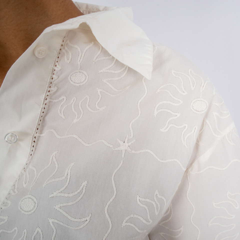 Chemise Manches Courtes Petit Col Leon White sunset Hod Paris