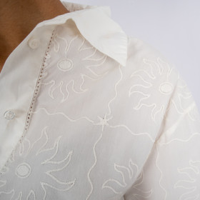 Chemise Manches Courtes Petit Col Leon White sunset Hod Paris