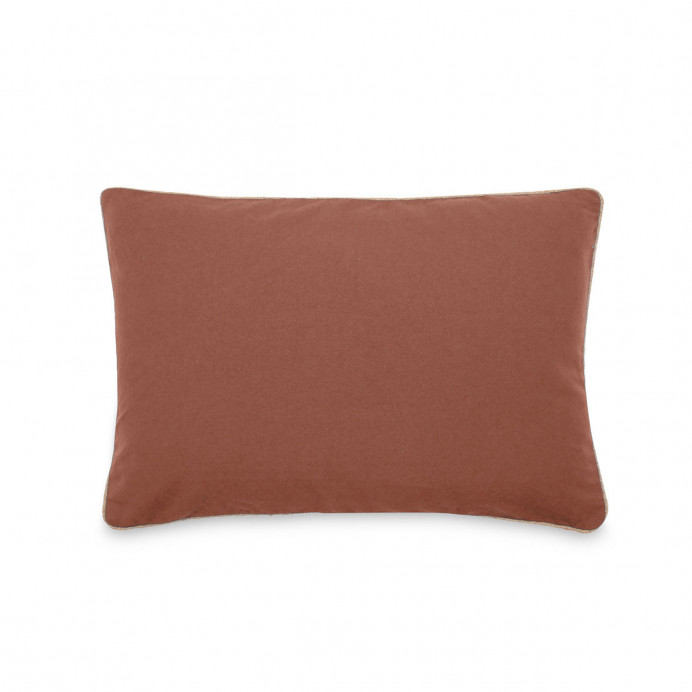 Housse de Coussin Coton Lavé Bord Passepoil Jute Hono  