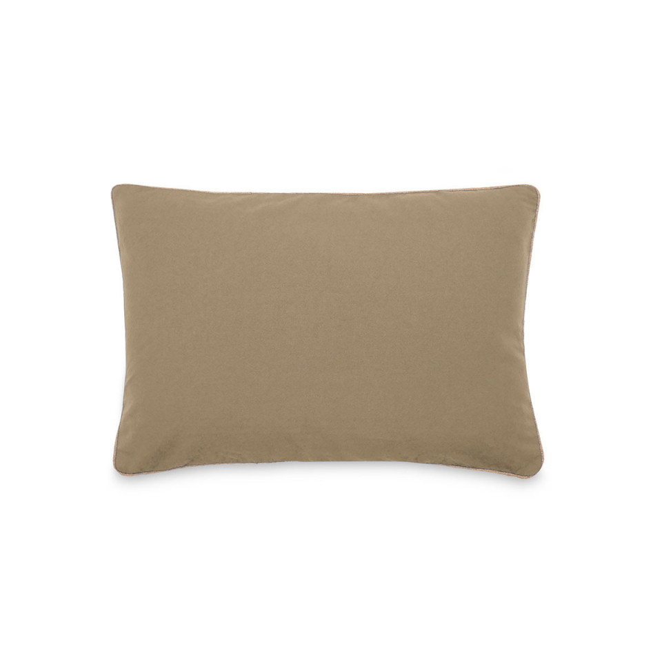 Housse de Coussin Coton Lavé Bord Passepoil Jute Hono  