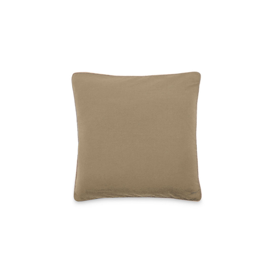 Housse de Coussin Coton Lavé Bord Passepoil Jute Hono  