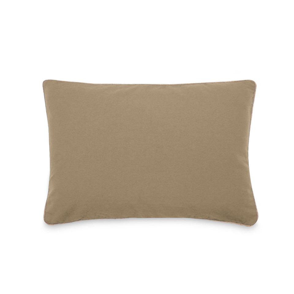 Housse de Coussin Coton Lavé Bord Passepoil Jute Hono  