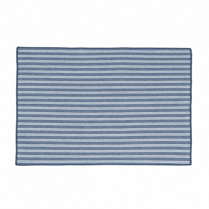 Set de table en Coton Enduit Fines Rayures et Bord Surjet LILI - 37X50