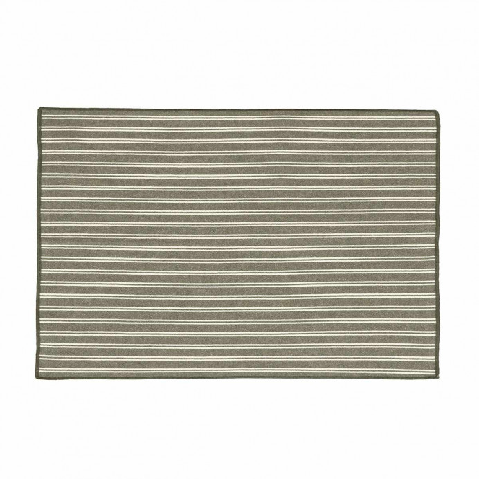 Set de table en Coton Enduit Fines Rayures et Bord Surjet LILI - 37X50