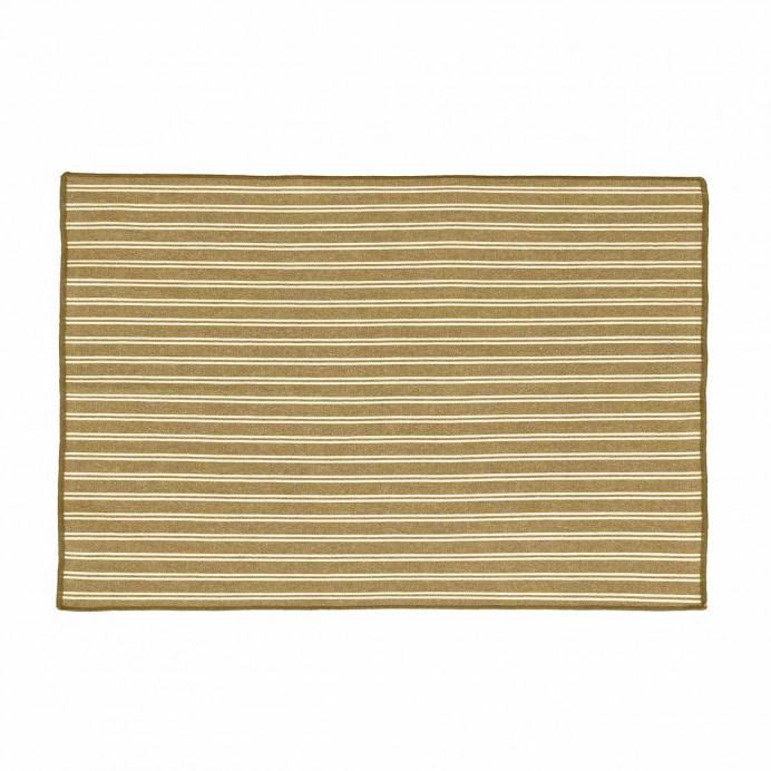 Set de table en Coton Enduit Fines Rayures et Bord Surjet LILI - 37X50
