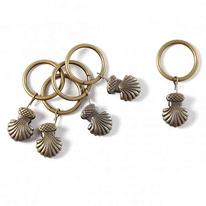 Lot de 5 Pinces Anneaux Coquillages 