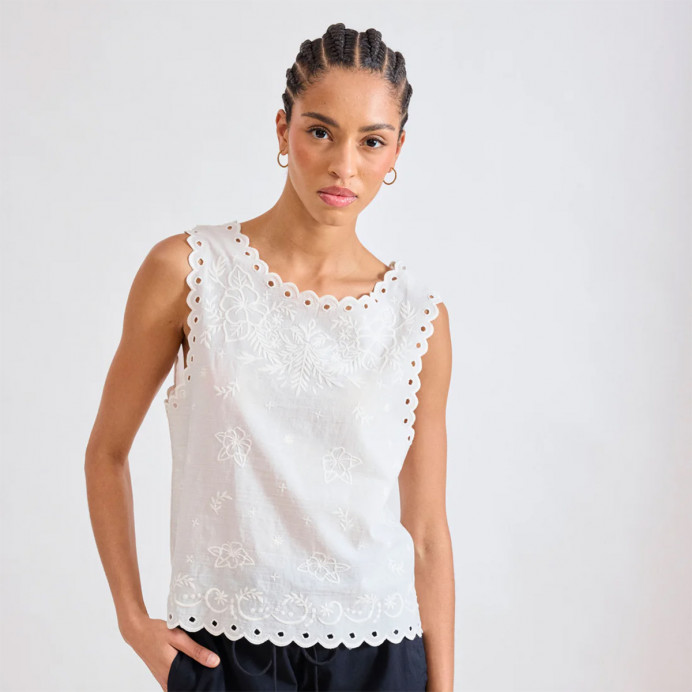 Top Sans Manche Broderie Anglaise HOLA