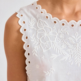Top Sans Manche Broderie Anglaise HOLA ecru - Hartford
