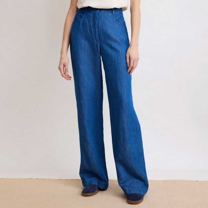 Pantalon en Jean Souple Coupe Droite PILOTE