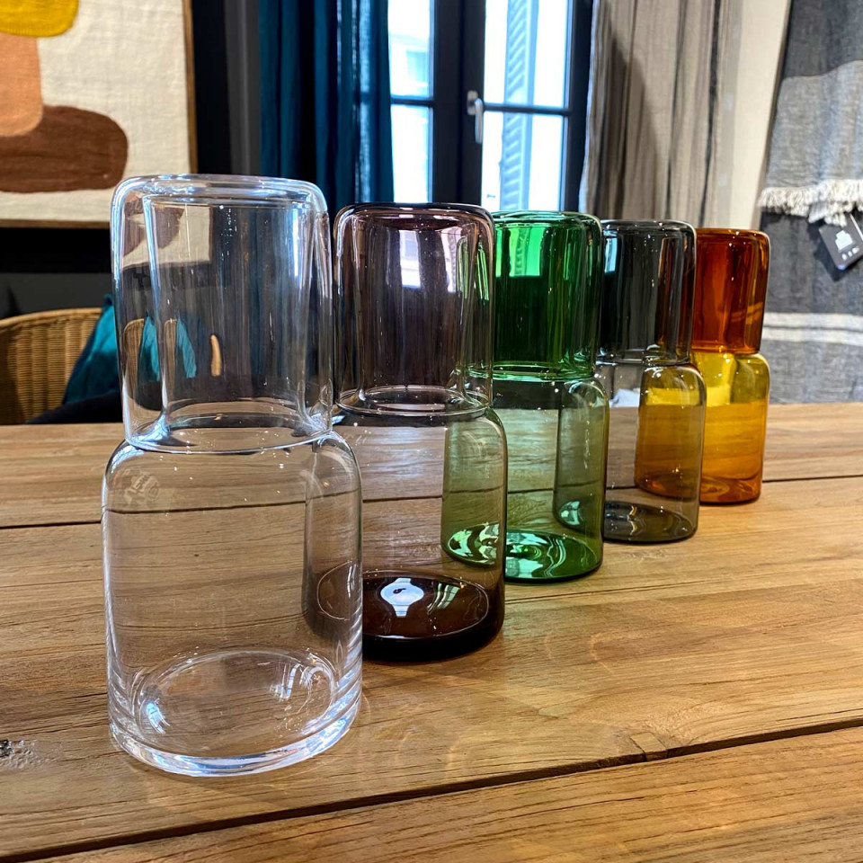 Verre + Carafe pour Table de Chevet