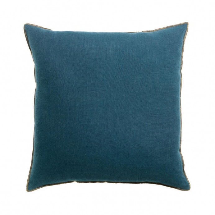 Coussin lin point bourdon Céleste - Vivaraise | Impression Lin