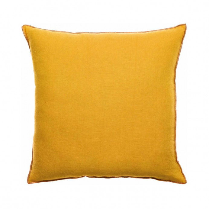 Coussin lin point bourdon Céleste - Vivaraise | Impression Lin