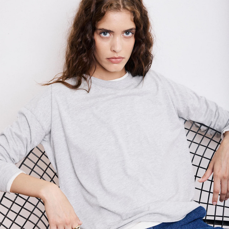 Tee shirt Col Rond TARMAC -hartford - Gris Chiné
