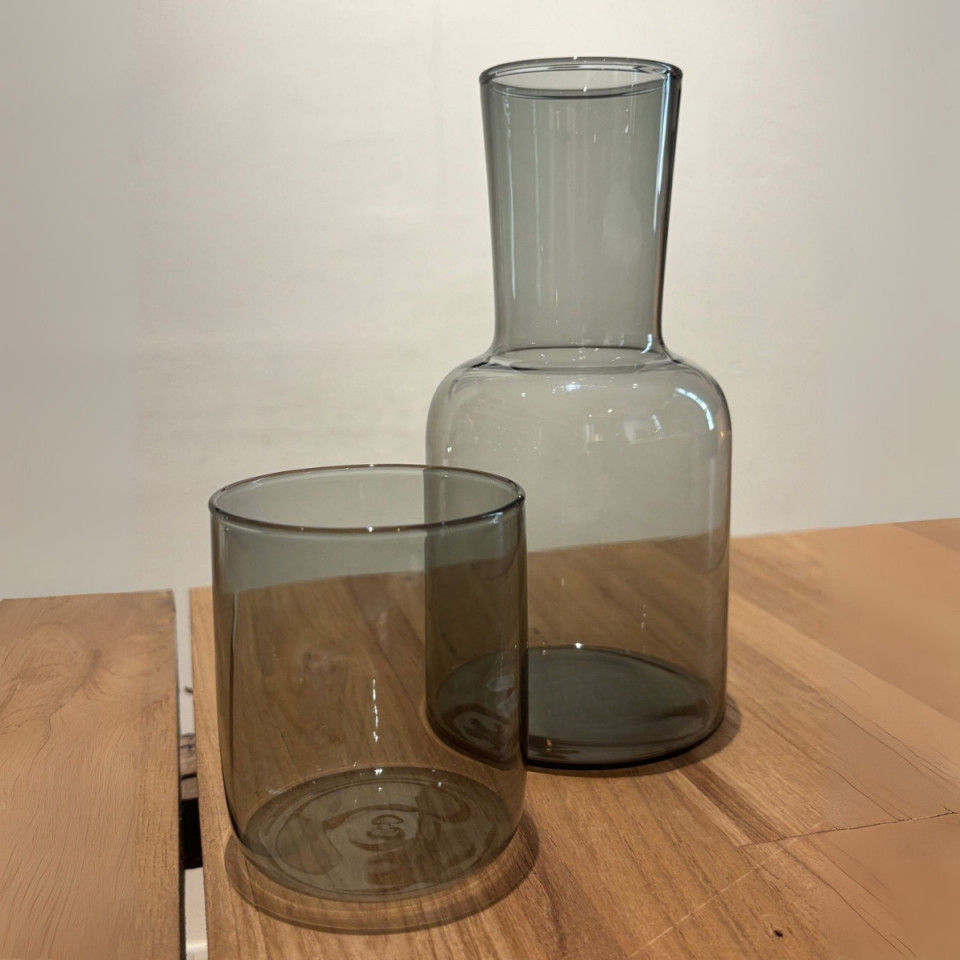 Verre + Carafe pour Table de Chevet