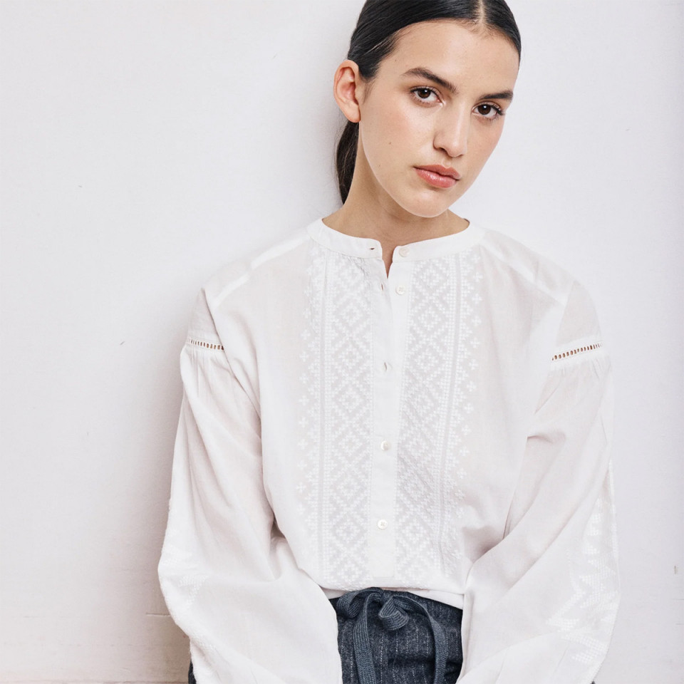 Blouse Col Rond CELESTE hartford ecru