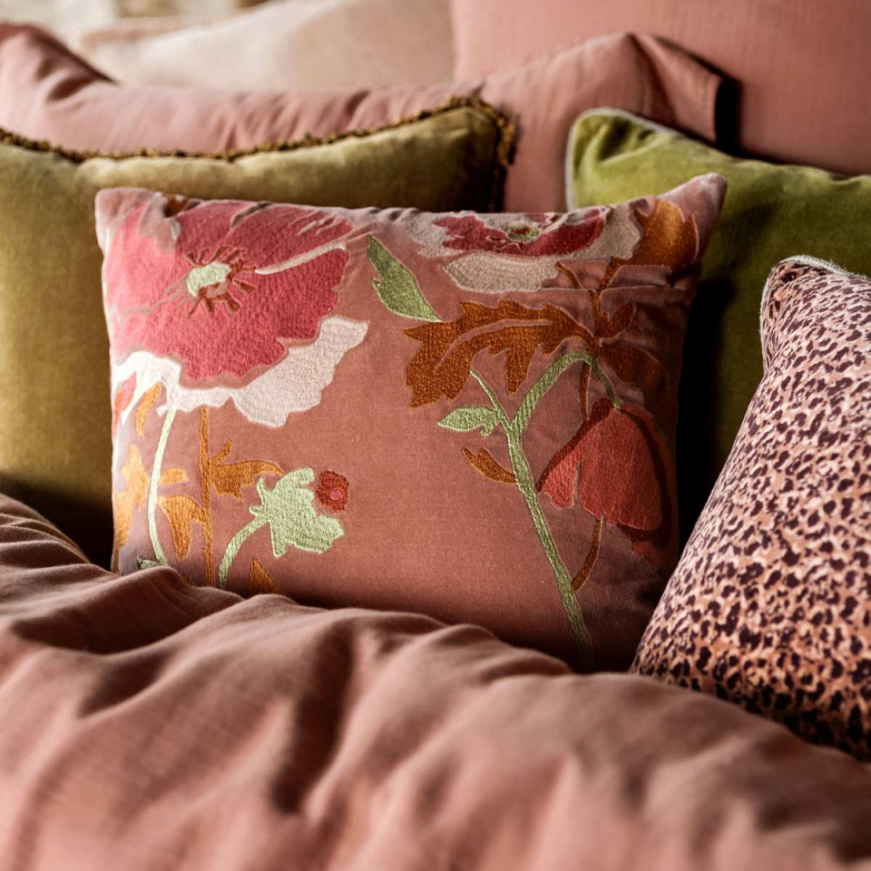 Housse de Coussin en Velours et Brodé BRISTOL