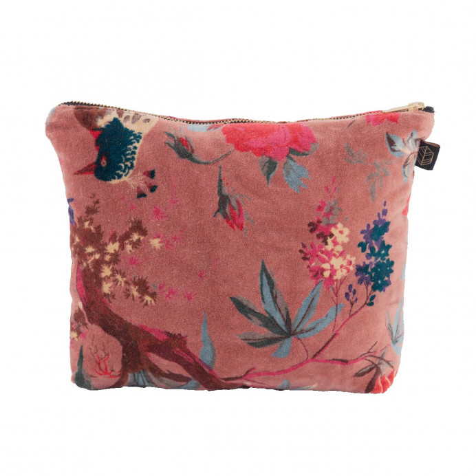 Trousse en Velours Imprimé Oiseaux BIRDY