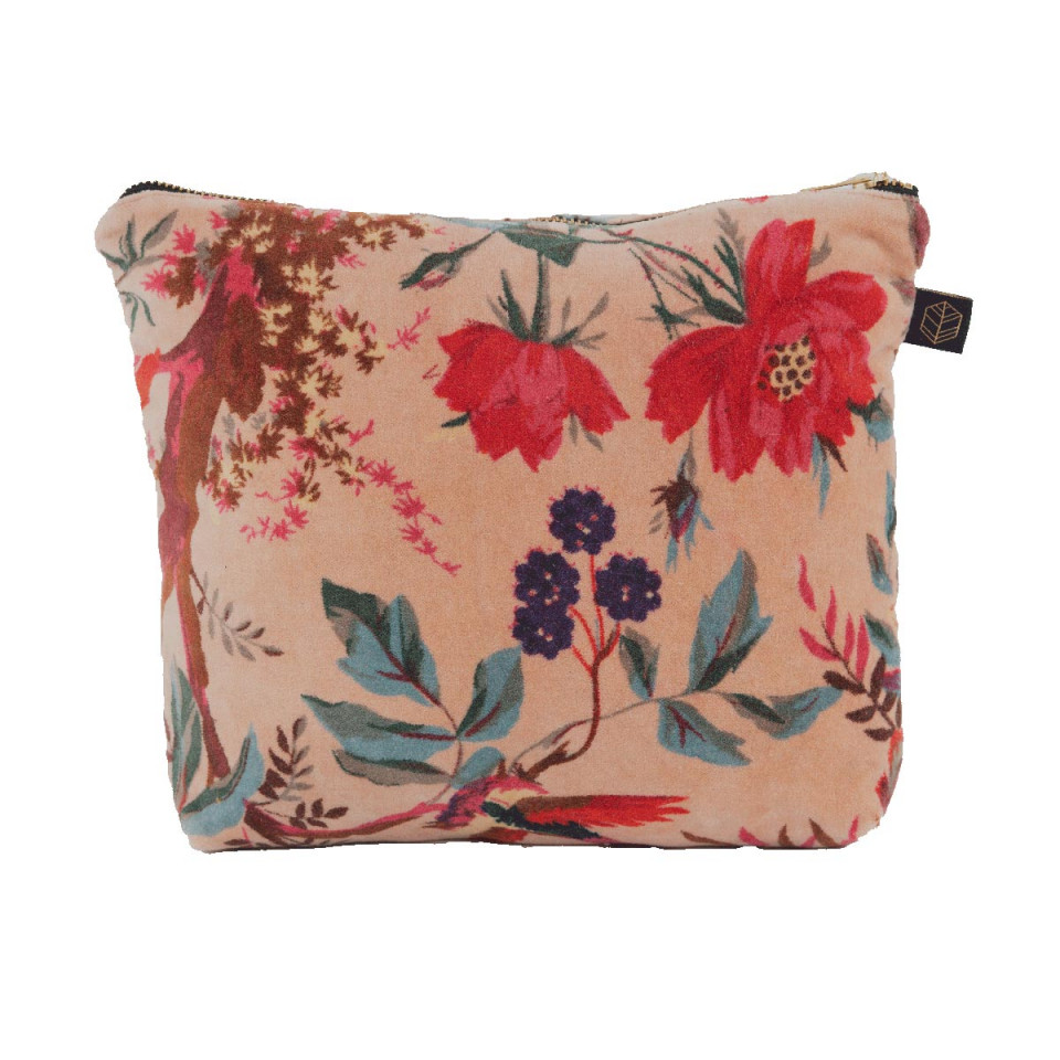Trousse en Velours Imprimé Oiseaux BIRDY