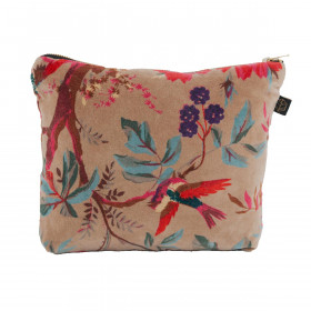Trousse en Velours Imprimé Oiseaux BIRDY