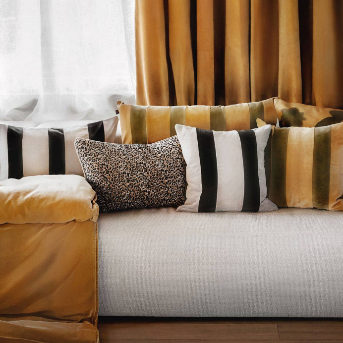 Housse de Coussin  Velours à Rayures RIO