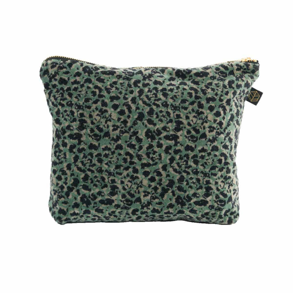 Trousse en Velours Imprimé Léopard GAIRO