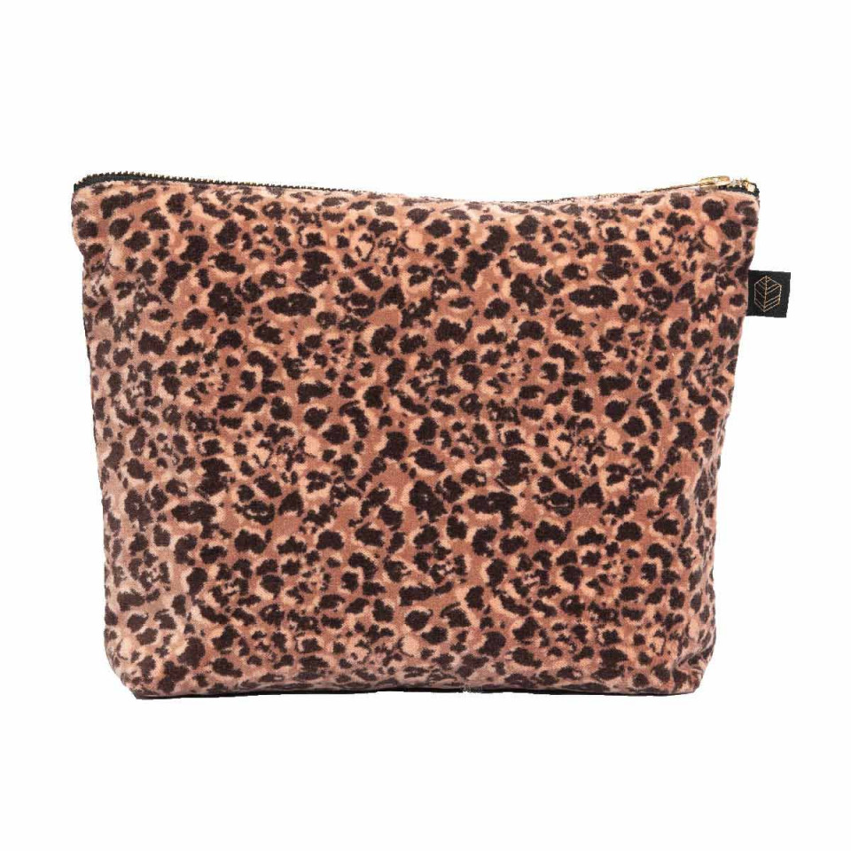 Trousse en Velours Imprimé Léopard GAIRO