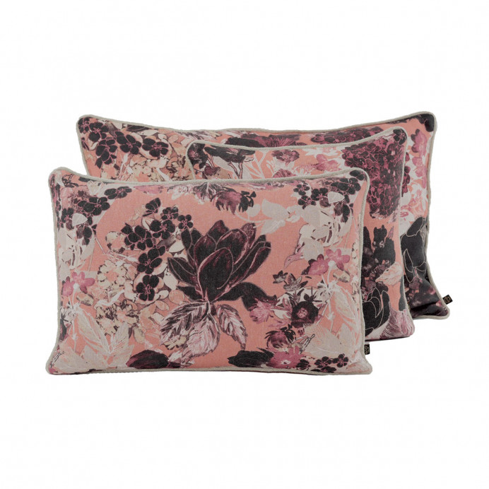 Housse de Coussin en Lin imprimé Fleuri SIENNE