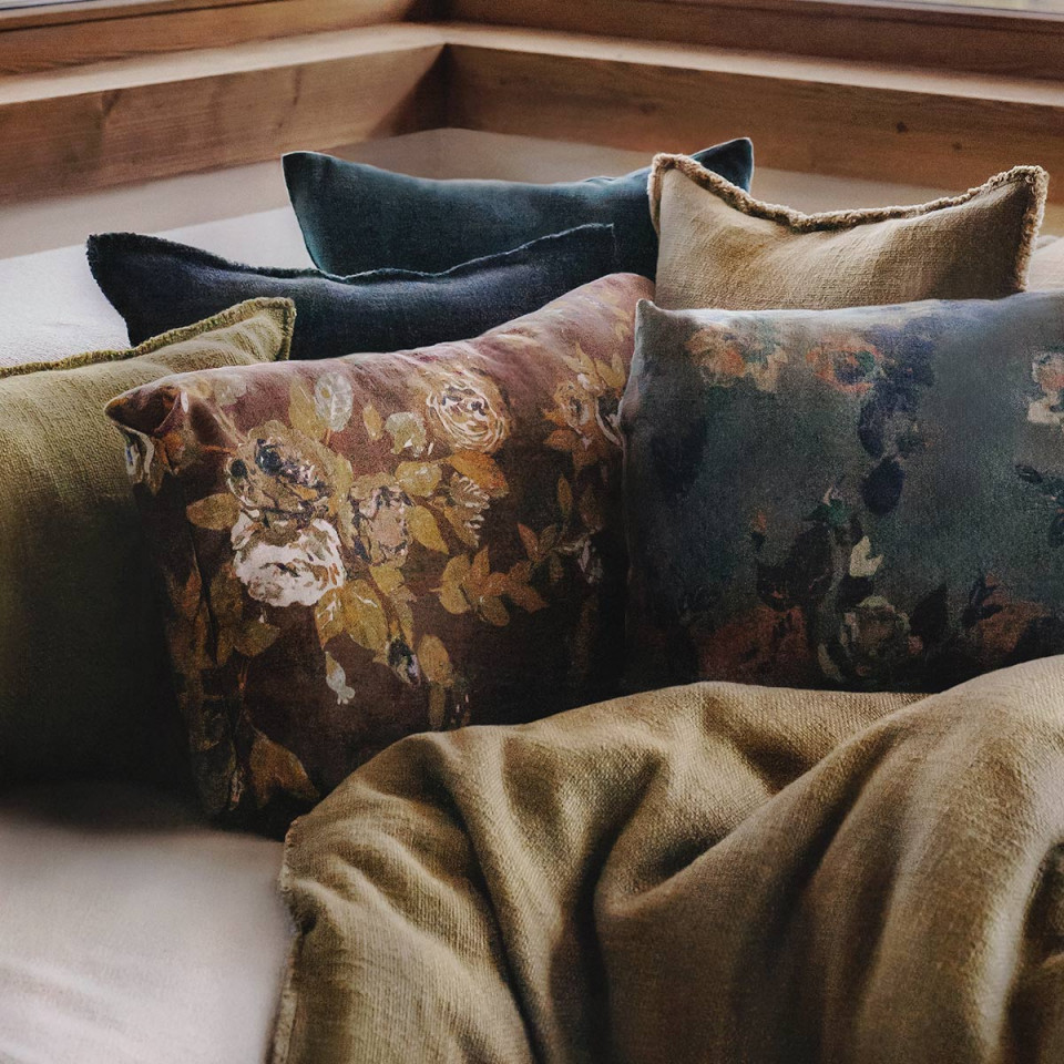 Housse de Coussin Imprimé Fleurs OSLO