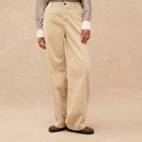 Pantalon Large Velours Lisse Pacifie dune Hod Paris