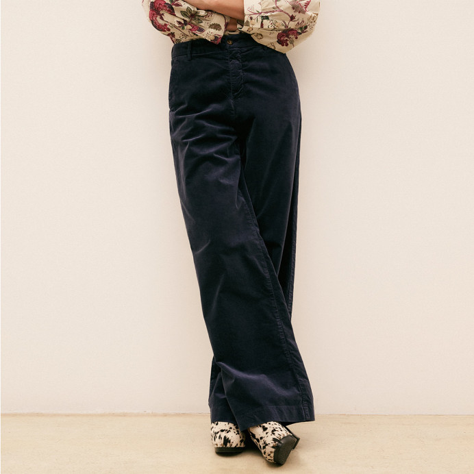 Pantalon Large Velours Lisse Pacifie