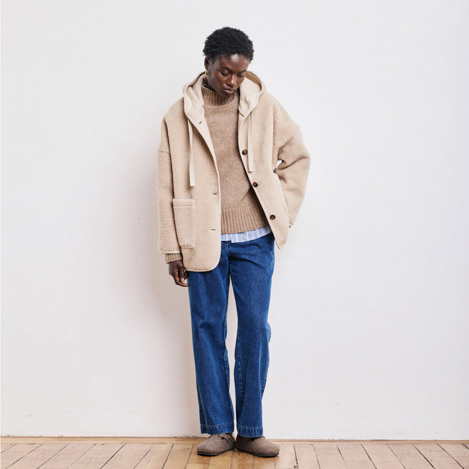 Veste à Capuche en Mouton Sherpa VISALIA COAT sable Hartford