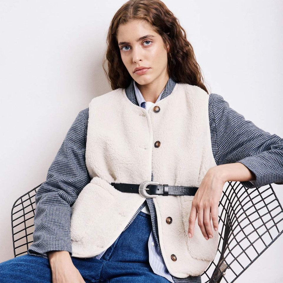 Veste Sans Manche en Mouton Sherpa VEON VEST naturel hartford