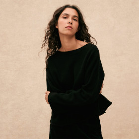 Pull en Laine Oversize Bord Franc Vanessa Black Hod Paris