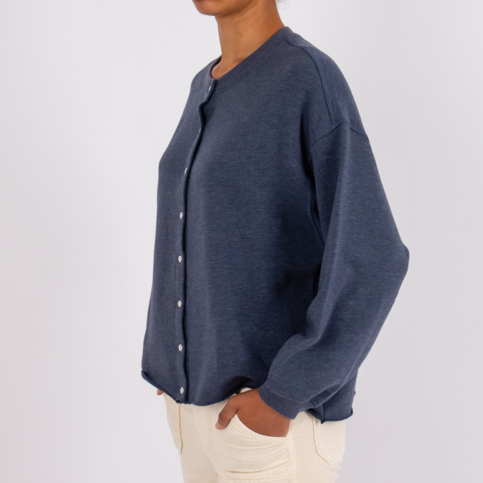 Gilet Coton Bord Franc Valentine Navy Hod Paris