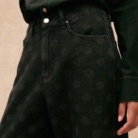 Pantalon Carotte Barrel black denim dot Hod PAris