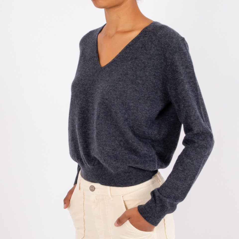 Pull Col V JOELLE Anthracite Hod Paris