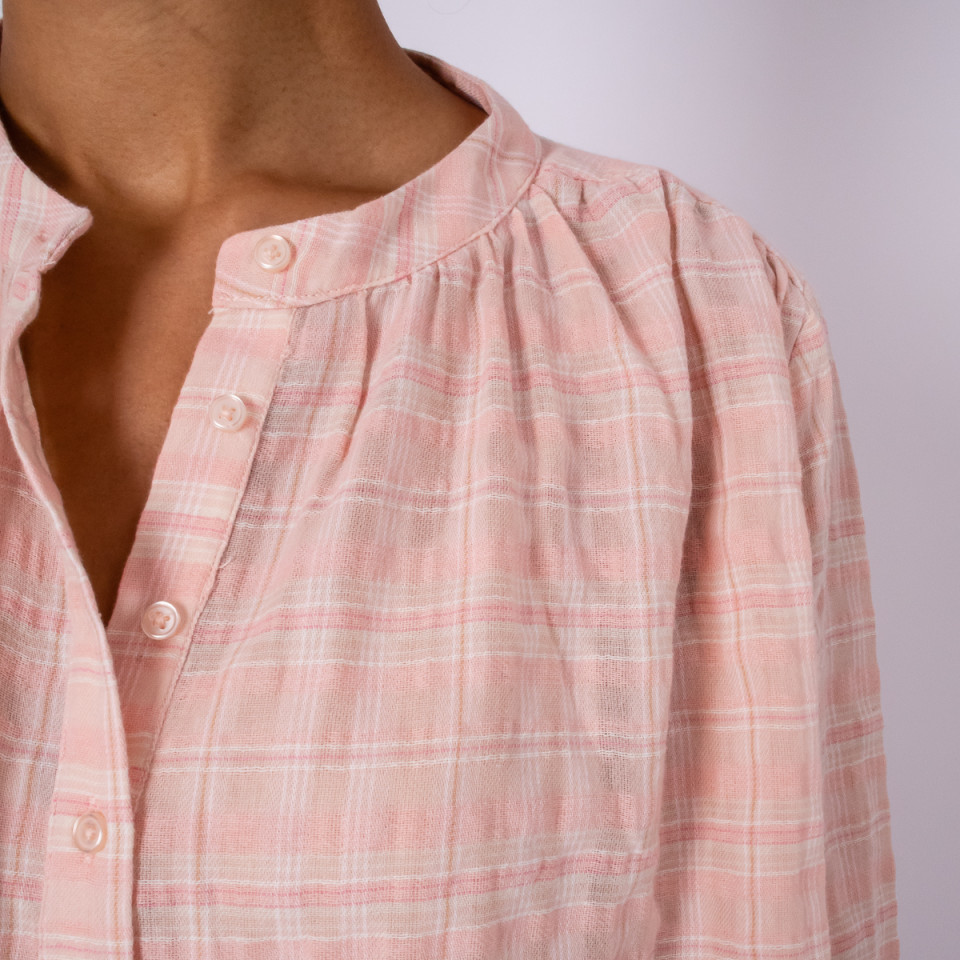 Blouse Seersucker JOANNA Pink Check Jc Sophie