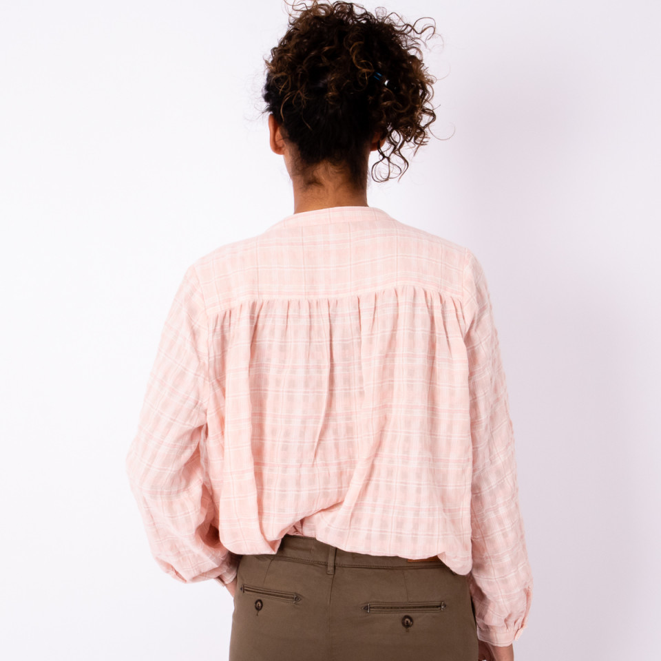 Blouse Seersucker JOANNA Pink Check Jc Sophie