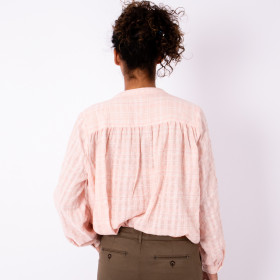 Blouse Seersucker JOANNA Pink Check Jc Sophie
