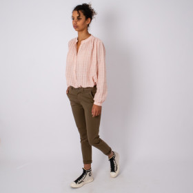 Blouse Seersucker JOANNA Pink Check Jc Sophie