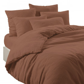 Drap Housse Unie en Lin Lavé et Coton LIMY  