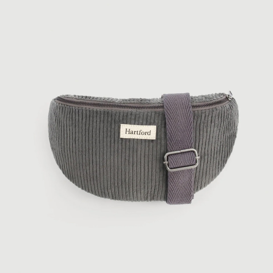 Banane en Velours Côtelé ETNA BAG Grey hartford