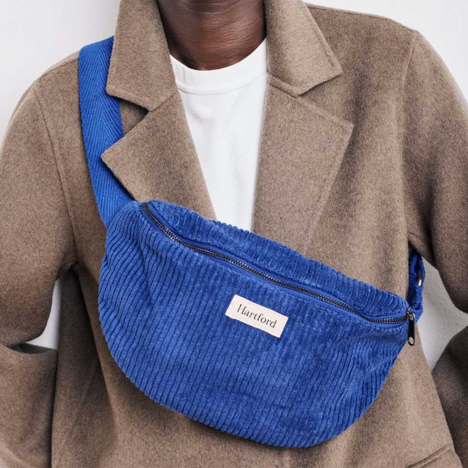 Banane en Velours Côtelé ETNA BAG saphir hartford