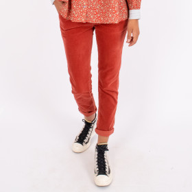 Pantalon Straight en Velours Ras Strauss Brick Hod paris