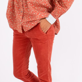 Pantalon Straight en Velours Ras Strauss Brick Hod paris