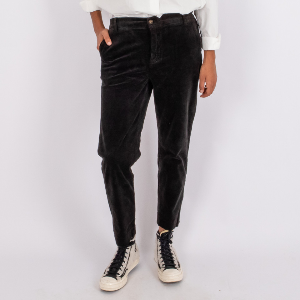 Pantalon Velours Côtelé New Clyde Anthracite hod Paris