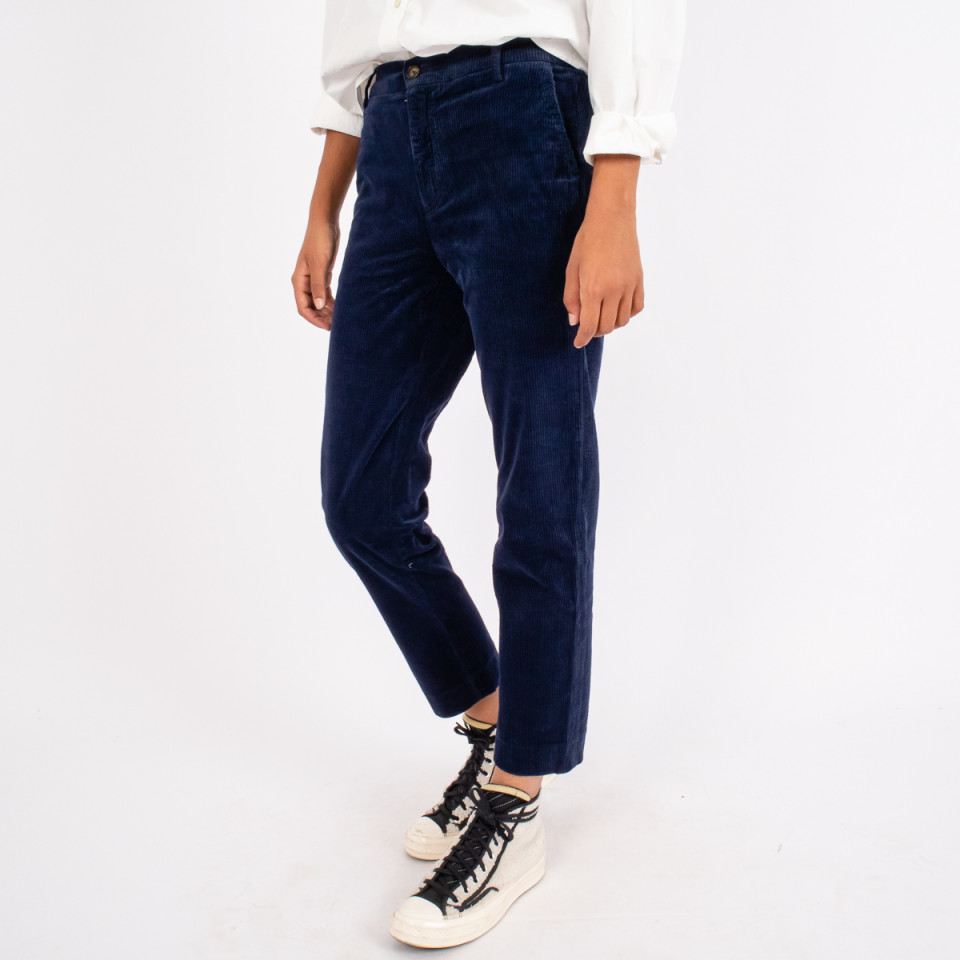 Pantalon Velours Côtelé New Clyde Navy Hod Paris