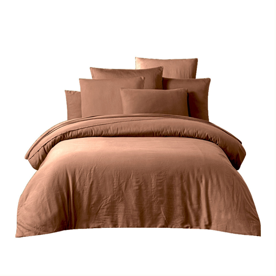 Drap Housse TALOA en Satin de Coton Lavé Stoné  